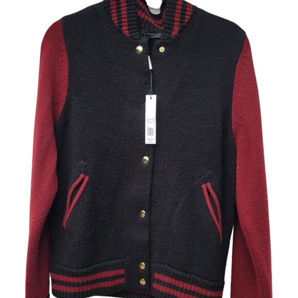 NWT Marc Jacobs Women's Varsity Cashmere Blend Bomber Sweater, Sz Small - Picture 12 of 14